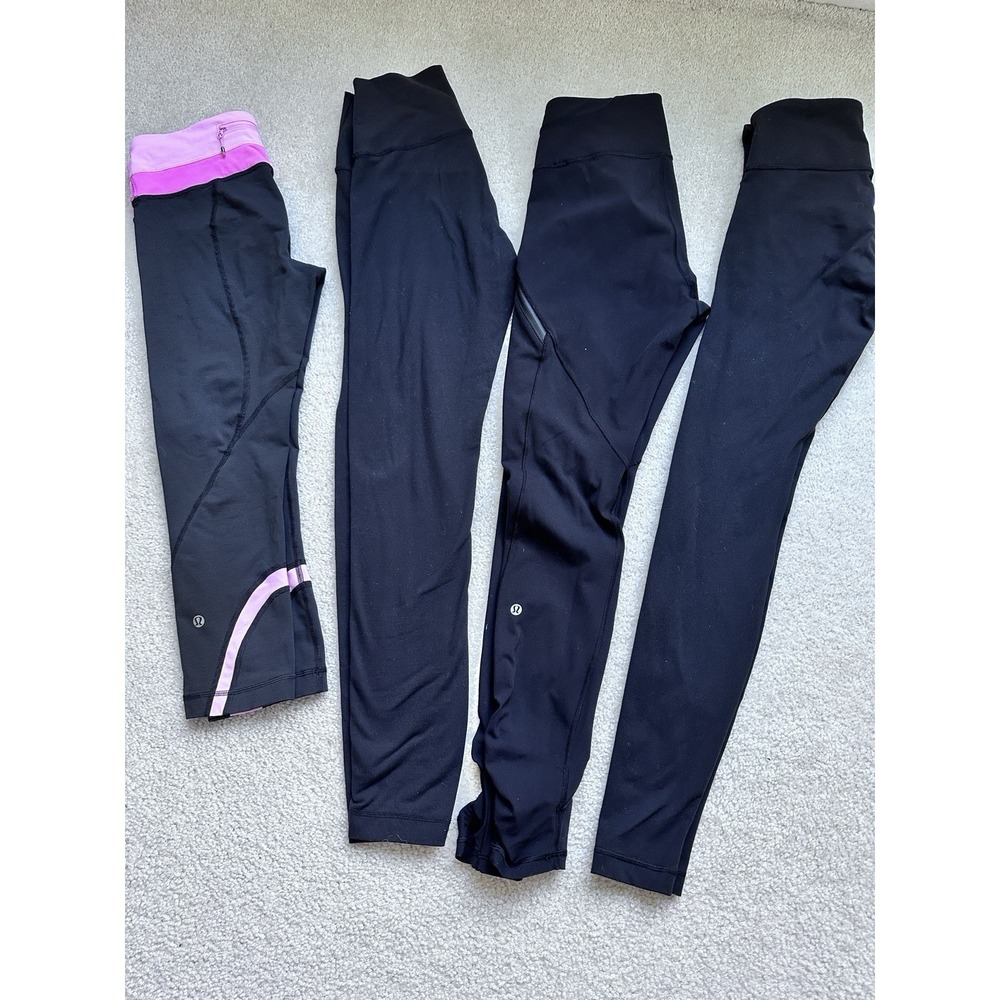 4PC Bundle - Lululemon Size 6 Leggings Black Mixed Length